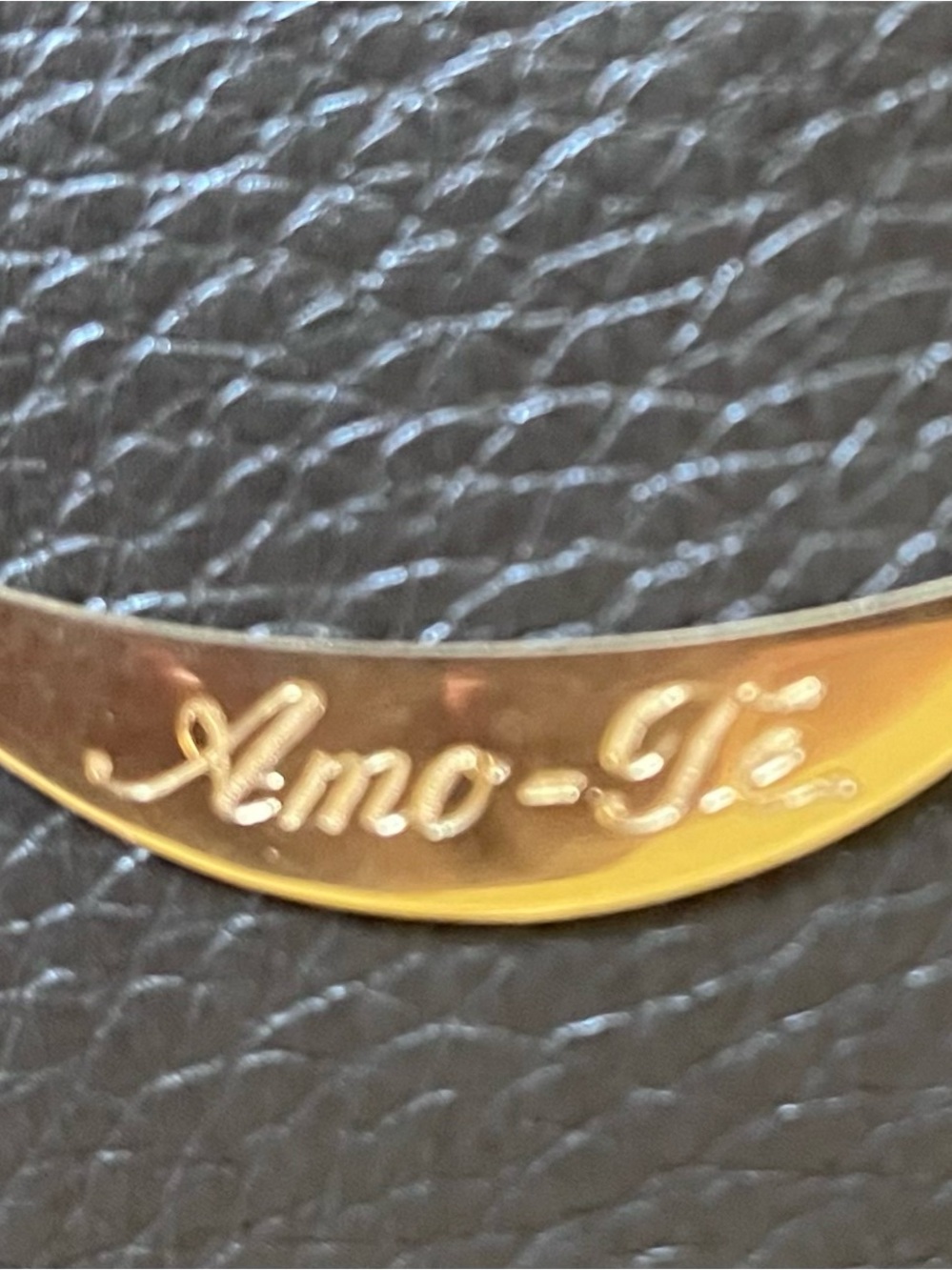 Solid 14k Yellow Gold Gourmet Link Necklace 7.51g Amo-Te Engraved Bar Pendant
